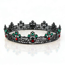 (Gun Black - Color) Crown Rock King Queen sinklegering perlehodeplagg til bankettballfest