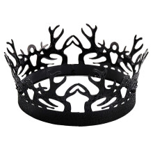 (European and American Antler Crown Black) Zestaw koron metalowych męskich akcesoriów do włosów w kształcie królowej, unisex, korona księcia