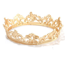 (Golden) Zestaw koron metalowych męskich akcesoriów do włosów w kształcie królowej, unisex, korona księcia