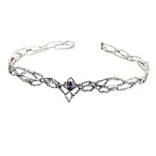 (Antique Silver Purple Diamond) Hobbit Elf King Thranduil Złota Duża Okrągła Korona z Diamentami