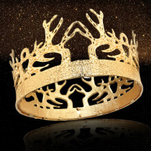 (European and American Antler Crown Gold) Zestaw koron metalowych męskich akcesoriów do włosów w kształcie królowej, unisex, korona księcia
