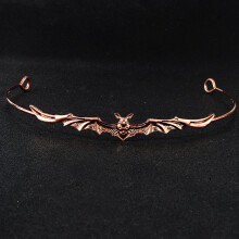 (Bat Headband Rose Gold) Halloween Retro Metall Flaggermus Krone Gotisk Maskerade Mørk Alv Hårtilbehørssett