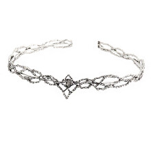 (Ancient Silver Black Diamond) Hobbit Elf King Thranduil Złota Duża Okrągła Korona z Diamentami