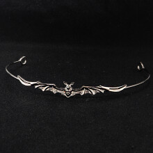 (Bat Headband Gun Black) Zestaw akcesoriów do włosów Halloween Retro Metal Bat Crown Gothic Masquerade Dark Elf