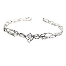 (Antique Silver AB Diamonds) Hobbit Alvekonge Thranduil Gull Stor Rund Krone med Diamanter