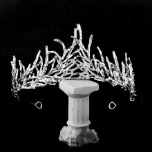 (Silver) Corona da re gotica di Halloween, fascia per capelli unisex in lega nera, accessori per feste