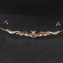 (Bat Headband KC Gold) Halloween Retro Metall Flaggermus Krone Gotisk Maskerade Mørk Alv Hårtilbehørssett