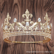 (Gold Sharp Spear White Diamond) Spersonalizowana ostra włócznia retro korona złota woda diament król korona królowa moc regulowana rozmiar