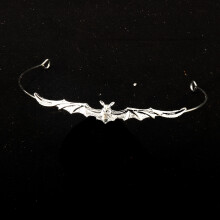 (Bat Headband Silver) Zestaw akcesoriów do włosów Halloween Retro Metal Bat Crown Gothic Masquerade Dark Elf