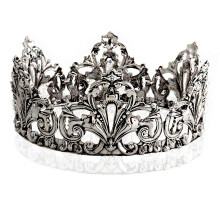 (15cm Gun Black Crown) Corona del Re, ornamento per capelli cavo in lega di zinco placcata oro, cerimonia di incoronazione maschile.