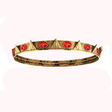(Antique gold red cat's eye stone - 16cm) Set replica della corona del re e della corona di corte della regina da "Biancaneve e il cacciatore"