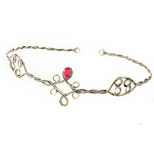 (Ancient Gold Red Diamond) Haarreif im Waldstil, gewebt aus Eisen, Damen, Vintage, Gold, eingelegt, bunte Diamanten, Kinderhaarreif, einfach zu tragen