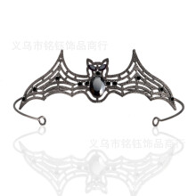 (Black 3#) Fascia per capelli con pipistrello 3D di Halloween, accessori unisex, corona scura per le feste, versatile per Pasqua