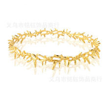 (Imitation Gold Round Crown) Thorn Crown Rocznicowe nakrycie głowy Urodziny Walentynki Spersonalizowane akcesoria do włosów na Halloween