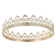 (Rose) Corona da principe/re europea semplice, in ferro e oro, da uomo, con design 3D cavo, accessorio per capelli leggero e comodo.