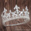 (Silver Sharp Spear White Diamond) Personalized Sharp Spear Retro Crown Gold Water Diamond King Crown Power Queen Headpiece Adjustable Size 1