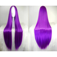 (Purple) Cosplay Women's Long Straight Middle Part Wig – Heat-Resistant Fiber, Full Cap Multi-Color Anime Wig