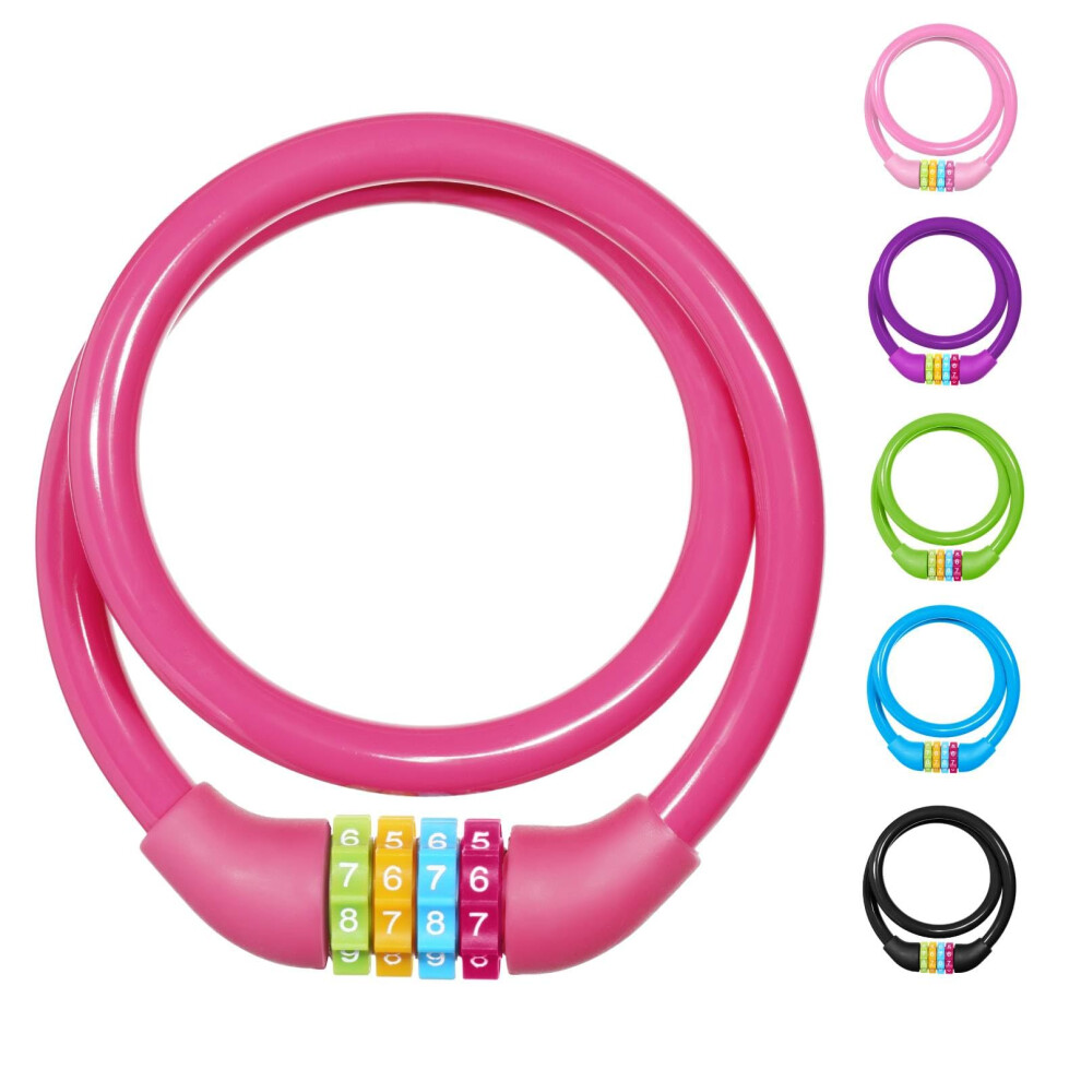 Ainiv 4-Digit Password Bicycle Lock - 65Cm Portable Anti Theft Bike Lock, Resettable Combinations For Bike, Motorbike, Scooter, Skateboard, Gate, Fen 5007855844891