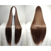 (Dark Brown) Cosplay Women's Long Straight Middle Part Wig – Heat-Resistant Fiber, Full Cap Multi-Color Anime Wig