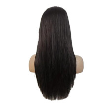 (Bright red, 28 inches) Peruka z koronką z przodu, część środkowa, długie, czarne, proste włosy, naturalna, pełna głowa, codzienna, damska