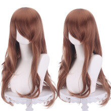 (Light Brown) Anime Cosplay Wig, 75cm Long Curly Wavy Synthetic Hair, Multi-Color Unisex Style
