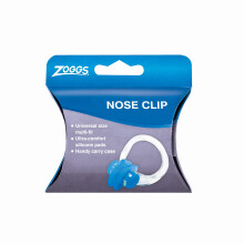 Zoggs Unisex Soft Silicone Swimming Nose Clip with Case, Blue/Clear, One Size