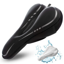 RONUX Narrow Bike Seat Cushion, Memory Foam & Gel Extra Comfort Pad Bicycle Saddle Cushions, Exercise Road Peloton Mountain Bikes Comfy Cycling Acces