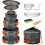 Odoland Camping Cookware Set Non Stick Kettle Pots Pans Mess Kit Bowls 1