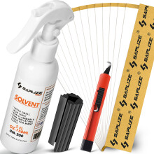 SAPLIZE Golf Regripping Kit with 15 Paper-Backed Grip Tape Strips, 5oz Solvent, Rubber Vise Clamp and Hook Blade