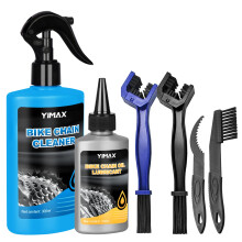 Bike Cleaner, Bicycle Cleaning Kit, YIMAX 6 in 1 Bicycle Cleaner Kit 300ml Cleaning Spray, 100ml Chain Lube and Brushes, Suitable for All Types of Bi