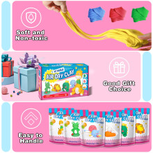 iFergoo Air Dry Clay - Pets Theme, 6 Fun Animal Designs, Create Modeling Clay Art, Modeling Clay Art & Craft Activity, Creative DIY Gift for Girls &