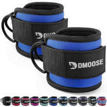 DMoose Fitness Ankle Straps For Cable Machines, Kickback & Lower Body Exercises - One Size Fit with Premium Padding & D-Ring, Gym Cuffs for cable mac
