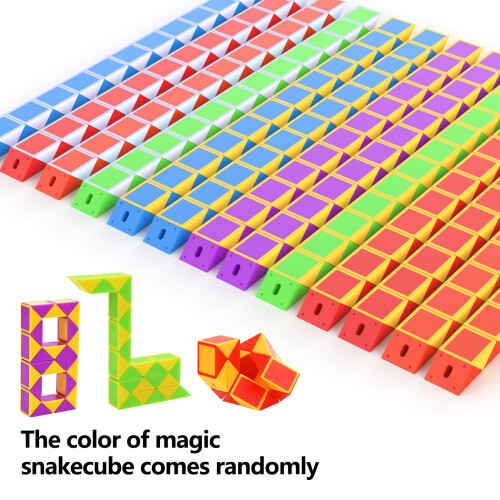 GOLDGE 24 PCS Magic Snake Cube, Snake Fidget Toy for Kids 1