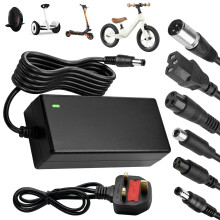 Electric Scooter Charger, 42V 2A Hoverboard Charger UK 3 Pin 36V Universal lithium Batterie Charger with 6 Connectors Electric Bike Chargers e Scoote