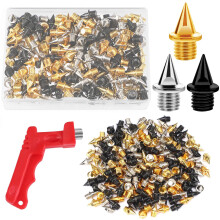 JULMELON 120PCS 1/4inch Stainless Steel Track and Cross Country Spikes Golf Shoe Spikes with Spike Wrench, Replacement Spikes for Sprint Sports Short