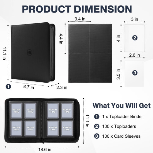 Top Loader Binder 4 Pocket Holds 160 Toploaders 100 Toploader INCLUDED 1