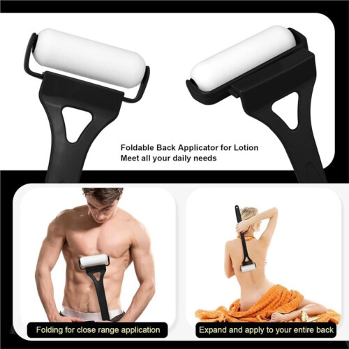 Lotion Applicator for Back, Back Lotion Applicator for Women with 3 Reusable Washable Foam Rollers Black 2