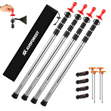 AVOFOREST Tent Poles, Telescoping Tarp Poles, Adjustable Camping Tent Poles for Tarp with Lightning Protection Cap Awning Poles Set for Canopy Porch