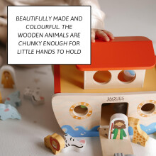 Jaques of London Wooden Noahs Ark Shape Sorter | Baby Toy Christening Gifts for Boys and Girls | Wooden Toys for 1 Year Olds + |1st Birthday Gifts |