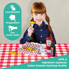 Casdon Heinz Fish & Chips Takeaway Set | Classic Fish & Chips Play Set For Children Aged 3+ | Ideal For Imaginative Play | Squeezy Ketchup Bottle, Vi