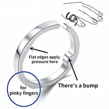 (S) Anti Snore Ring Acupressure Apnea Sleeping Aid Stop Snoring Silver Anti Snore Ring Fashion New Snoring Device
