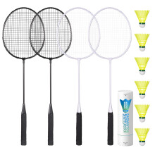 AboveGenius Badminton Rackets Set for Outdoor Backyard Games, Including 4/6 Rackets, 6 Nylon Badminton Shuttlecocks