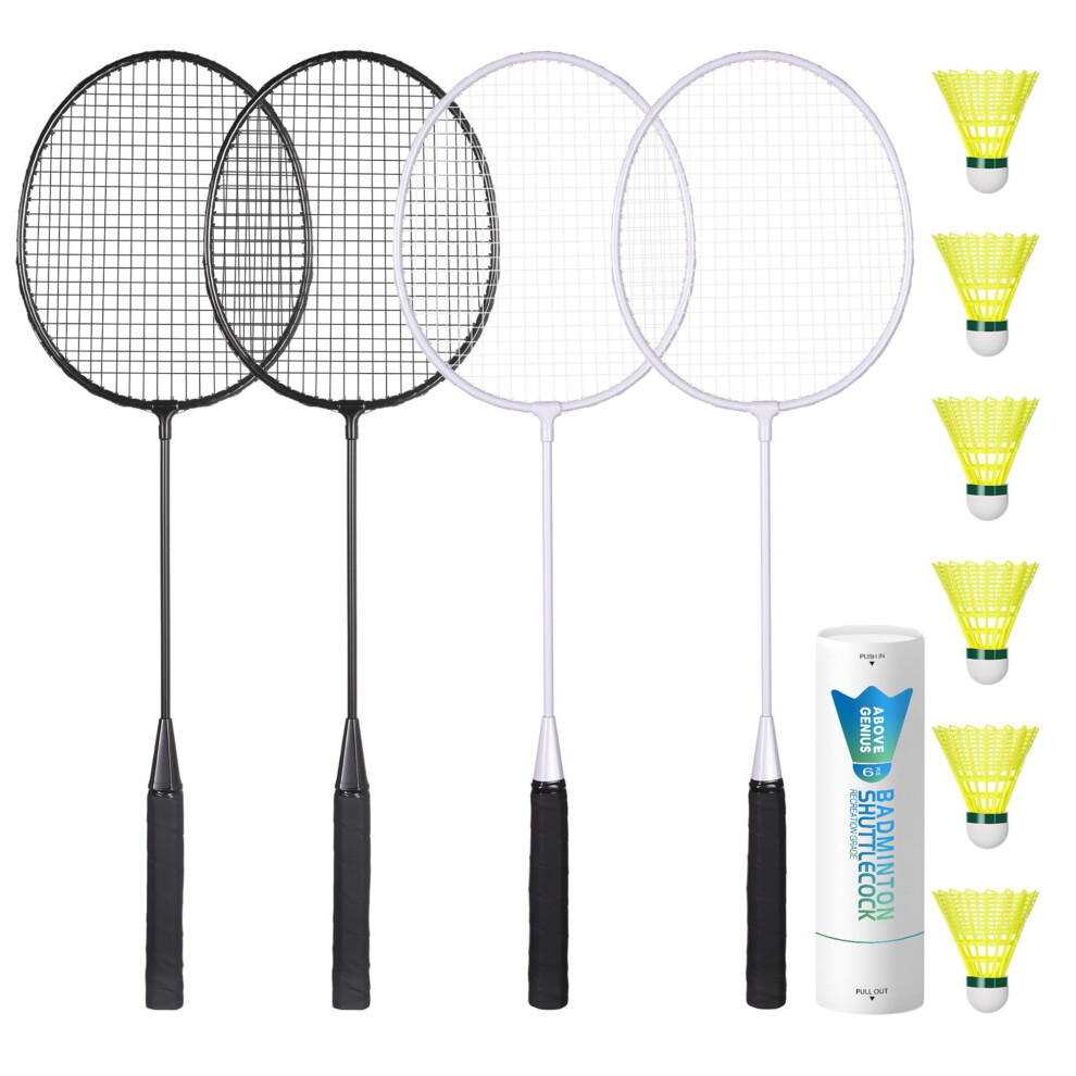 Photos - Badminton AboveGenius  Rackets Set for Outdoor Backyard Games, Including 4/6 Rackets, 6 Nylon  Shuttlecocks, Lightwe