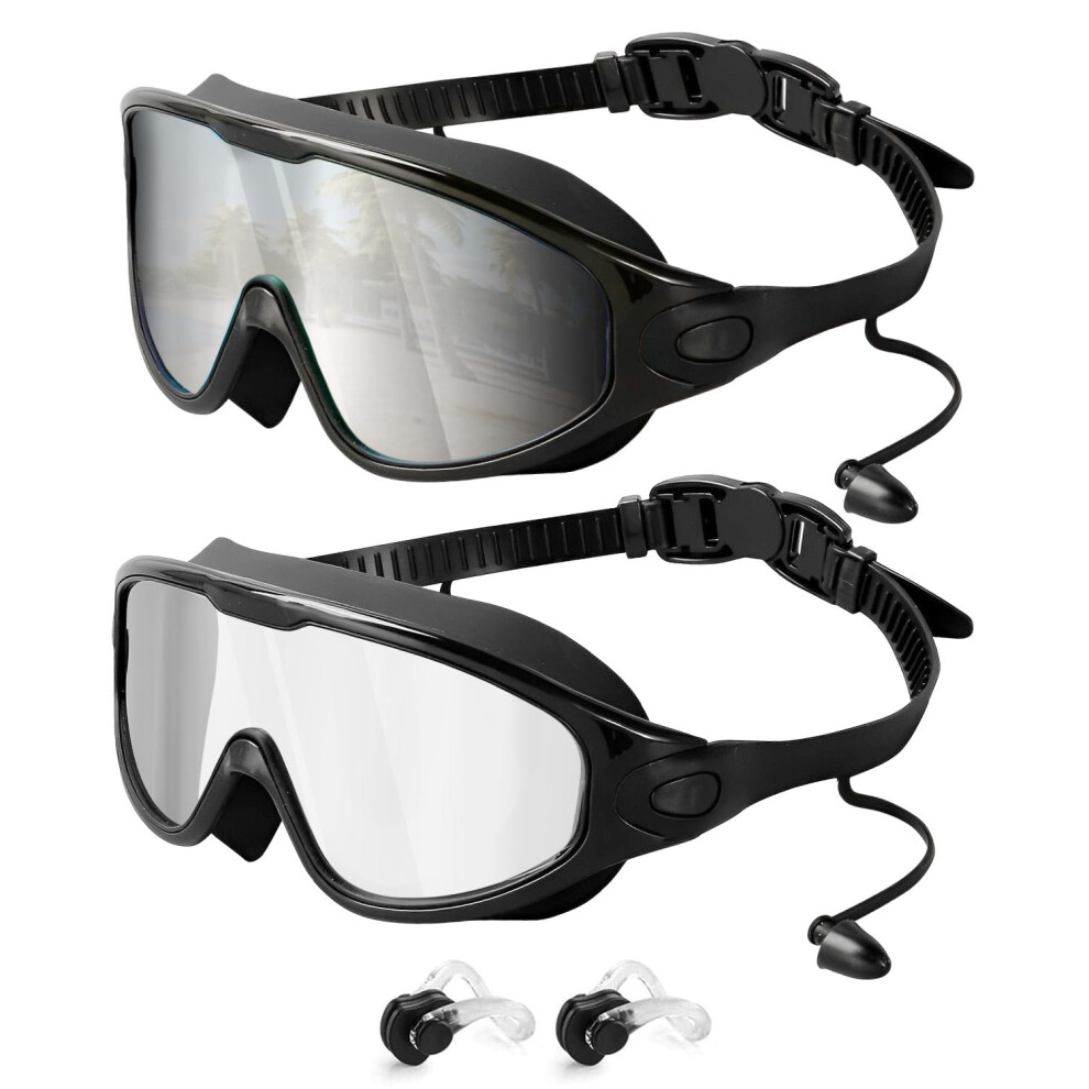 Photos - Swim Goggles Victoper Wide View Swimming Goggles Adult, 2 Pack Anti-Fog Anti-UV  for Men & Women, Leak-Proof Clear Vision wit