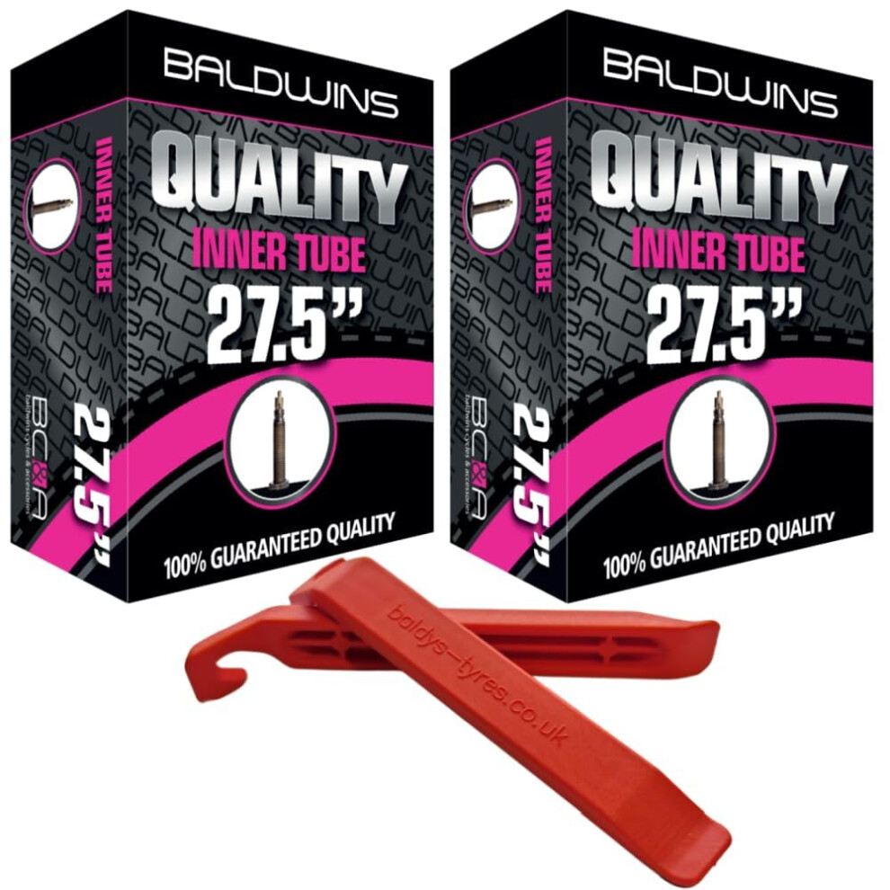 Photos - Bike Inner Tube Baldwins  27.5 x 2.20 to 2.40 Presta Valve & BALDY'S TYRE LEVER (Pack of 2)