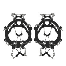 Crampones antideslizantes para hielo - Goma negra [dientes blancos] talla única (se adapta a 36-44) Black