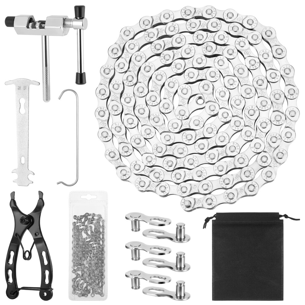 Photos - Climbing Gear Hejo Bike Chain, 6/7/8 Speed Chain 116 Links , Mountain/Road Cycling Maintenance Tools Kit, Includes Link Plier,(1/2x3/32")