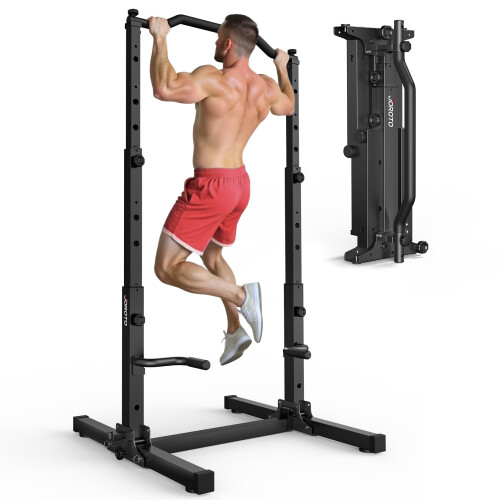 JOROTO Foldable Power Tower Pull Up Bar Station, Height Adjustable