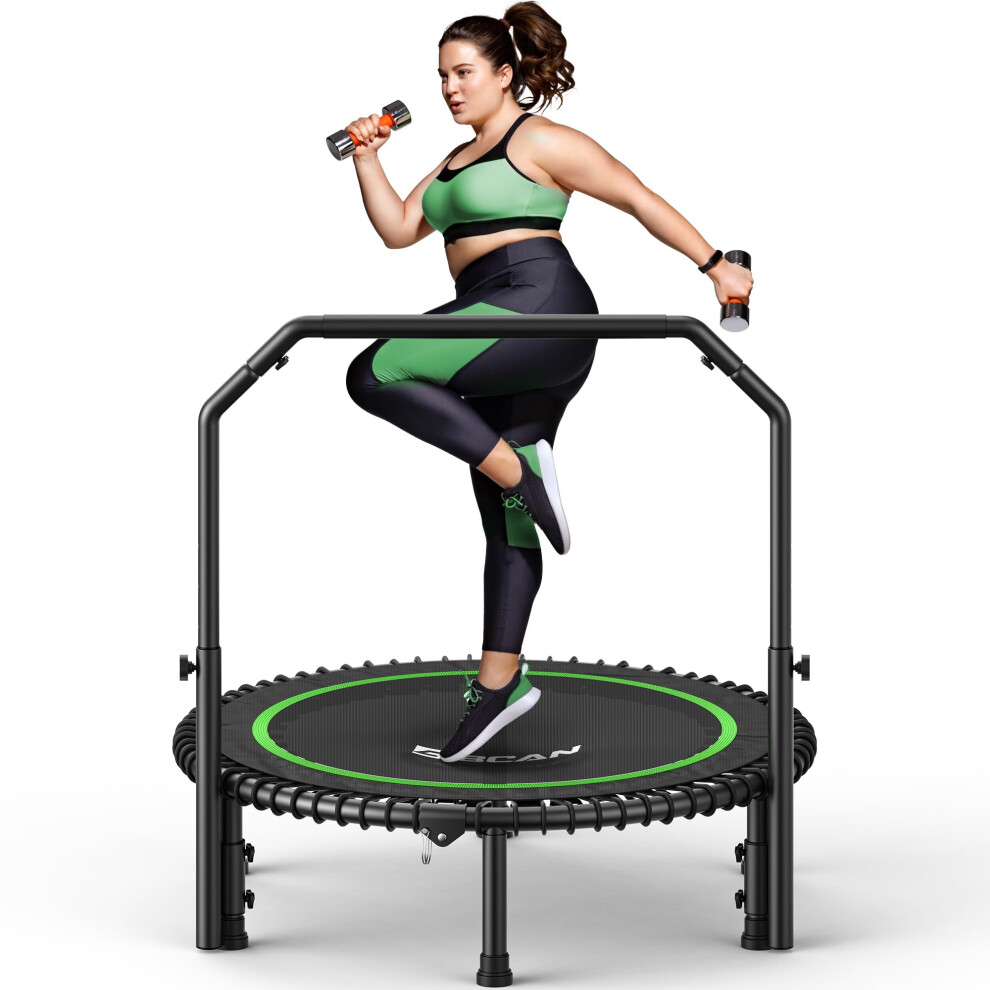 Photos - Trampoline BCAN B  40'' Rebounder  for Adults, 204kg Foldable Mini  with Adjustable Foam Handle, Mute & Pre-assemble 