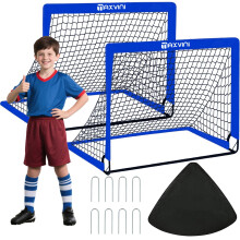 MAXVINI Set of 2 Football Goals Set for Kids, 3X2.4 FT Portable Pop